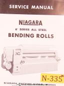 Niagara 6" Series, All Steel Bending rolls Service Manual 1954